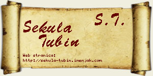 Sekula Tubin vizit kartica